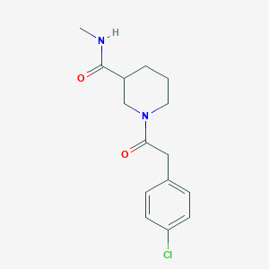molecular formula C15H19ClN2O2 B1486149 1-[2-(4-Chlorophenyl)acetyl]-N-methyl-3-piperidinecarboxamide CAS No. 2206966-74-5