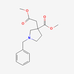 molecular formula C16H21NO4 B1486165 Methyl 1-benzyl-3-(2-methoxy-2-oxoethyl)pyrrolidine-3-carboxylate CAS No. 2204054-37-3