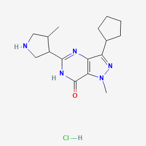 3-Cyclopentyl-1-methyl-5-[4-methylpyrrolidinyl]-1,6-dihydro-7H-pyrazolo[4,3-d]pyrimidin-7-one hydrochloride
