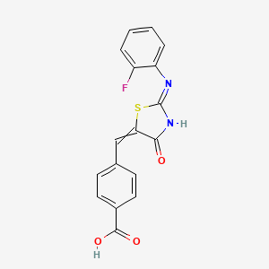 molecular formula C17H11FN2O3S B14861895 4-[2-(2-Fluoro-phenylimino)-4-oxo-thiazolidin-5-ylidenemethyl]-benzoic acid 