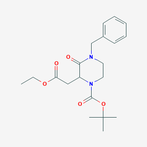 tert-Butyl 4-benzyl-2-(2-ethoxy-2-oxoethyl)-3-oxo-1-piperazinecarboxylate