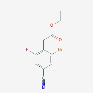 molecular formula C11H9BrFNO2 B1486199 Ethyl 2-bromo-4-cyano-6-fluorophenylacetate CAS No. 1805484-95-0