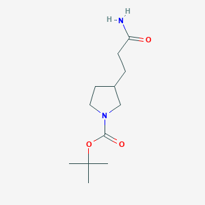 molecular formula C12H22N2O3 B1486216 tert-Butyl 3-(3-amino-3-oxopropyl)pyrrolidine-1-carboxylate CAS No. 2167587-26-8
