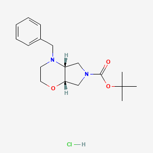 molecular formula C18H27ClN2O3 B14862164 Cis-Tert-Butyl 4-Benzylhexahydropyrrolo[3,4-B][1,4]Oxazine-6(2H)-Carboxylate Hydrochloride 