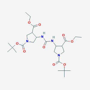 1-(tert-Butyl) 3-ethyl 4-[({[1-(tert-butoxycarbonyl)-4-(ethoxycarbonyl)-3-pyrrolidinyl]amino}carbonyl)amino]-1,3-pyrrolidinedicarboxylate