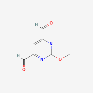 molecular formula C7H6N2O3 B14862294 2-Methoxypyrimidine-4,6-dicarbaldehyde 