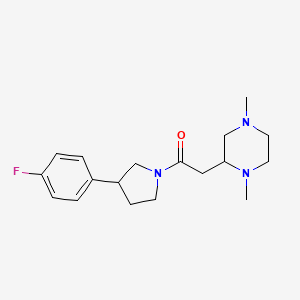 molecular formula C18H26FN3O B1486230 2-(1,4-Dimethyl-2-piperazinyl)-1-[3-(4-fluorophenyl)-1-pyrrolidinyl]-1-ethanone CAS No. 2203071-29-6