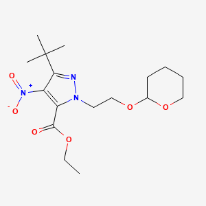 molecular formula C17H27N3O6 B1486241 Ethyl 3-(tert-butyl)-4-nitro-1-[2-(tetrahydro-2H-pyran-2-yloxy)ethyl]-1H-pyrazole-5-carboxylate CAS No. 2208273-59-8