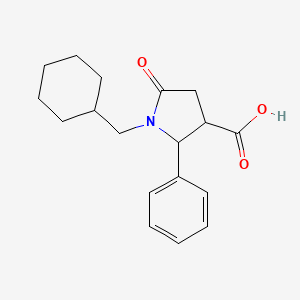 molecular formula C18H23NO3 B1486252 1-(Cyclohexylmethyl)-5-oxo-2-phenyl-3-pyrrolidinecarboxylic acid CAS No. 2206265-24-7