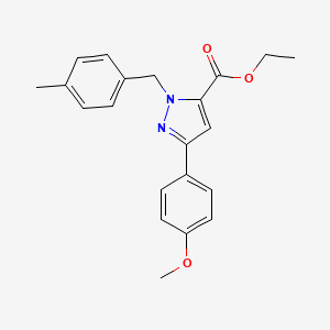 molecular formula C21H22N2O3 B14862593 Ethyl 1-(4-methylbenzyl)-3-(4-methoxyphenyl)-1H-pyrazole-5-carboxylate 
