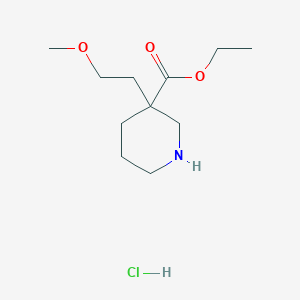 molecular formula C11H22ClNO3 B1486261 Ethyl 3-(2-methoxyethyl)-3-piperidinecarboxylate hydrochloride CAS No. 2203071-34-3