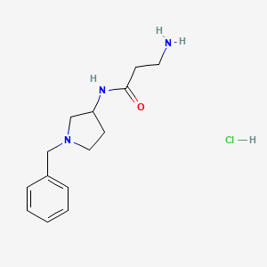molecular formula C14H22ClN3O B1486262 3-Amino-N-(1-benzyl-3-pyrrolidinyl)propanamide hydrochloride CAS No. 2206967-94-2