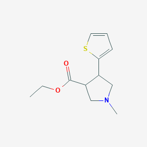 molecular formula C12H17NO2S B14862648 Ethyl 1-methyl-4-(thiophen-2-yl)pyrrolidine-3-carboxylate 