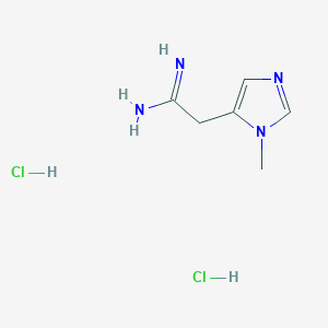 molecular formula C6H12Cl2N4 B1486271 2-(1-Methyl-1H-imidazol-5-yl)ethanimidamide dihydrochloride CAS No. 2206968-63-8