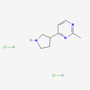molecular formula C9H15Cl2N3 B1486277 2-Methyl-4-(3-pyrrolidinyl)pyrimidine dihydrochloride CAS No. 2203015-63-6