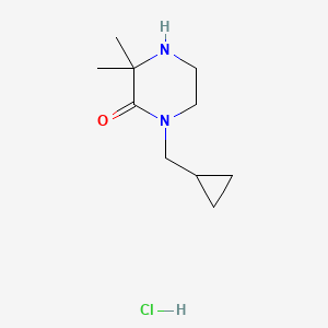 molecular formula C10H19ClN2O B1486280 1-(Cyclopropylmethyl)-3,3-dimethyl-2-piperazinone hydrochloride CAS No. 2208787-73-7