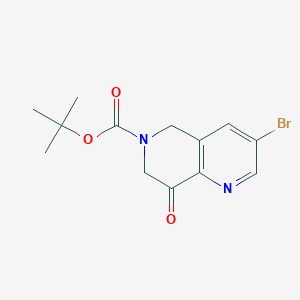 molecular formula C13H15BrN2O3 B14862802 Tert-butyl 3-bromo-8-oxo-7,8-dihydro-1,6-naphthyridine-6(5H)-carboxylate 