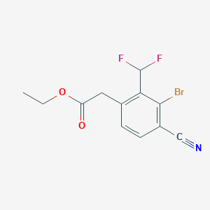 molecular formula C12H10BrF2NO2 B1486286 Ethyl 3-bromo-4-cyano-2-(difluoromethyl)phenylacetate CAS No. 1807213-38-2
