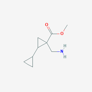 molecular formula C9H15NO2 B1486291 Methyl 2-(aminomethyl)bi(cyclopropane)-2-carboxylate CAS No. 2168620-60-6