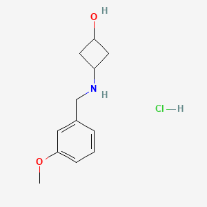 molecular formula C12H18ClNO2 B1486292 3-[(3-Methoxybenzyl)amino]cyclobutanol hydrochloride CAS No. 2203071-43-4