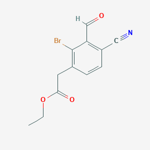 molecular formula C12H10BrNO3 B1486296 Ethyl 2-bromo-4-cyano-3-formylphenylacetate CAS No. 1807023-70-6