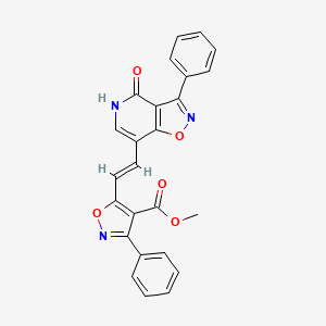 molecular formula C25H17N3O5 B14862971 Methyl 5-(2-(4-hydroxy-3-phenylisoxazolo[4,5-c]pyridin-7-yl)vinyl)-3-phenyl-4-isoxazolecarboxylate 