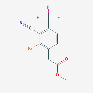 molecular formula C11H7BrF3NO2 B1486300 Methyl 2-bromo-3-cyano-4-(trifluoromethyl)phenylacetate CAS No. 1805523-54-9