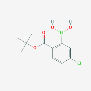 molecular formula C11H14BClO4 B14863008 T-Butyl-4'-chlorobenzoate-2'-boronic acid 