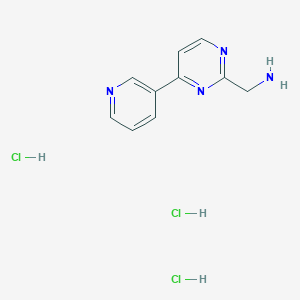 molecular formula C10H13Cl3N4 B1486301 [4-(3-Pyridinyl)-2-pyrimidinyl]methanamine trihydrochloride CAS No. 2208273-90-7