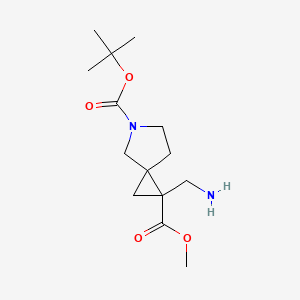 molecular formula C14H24N2O4 B1486304 5-(tert-Butyl) 1-methyl 1-(aminomethyl)-5-azaspiro[2.4]heptane-1,5-dicarboxylate CAS No. 2114535-61-2