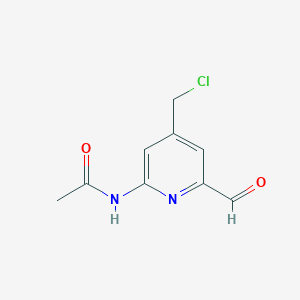 molecular formula C9H9ClN2O2 B14863147 N-(4-(Chloromethyl)-6-formylpyridin-2-yl)acetamide 