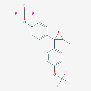 molecular formula C17H12F6O3 B1486316 3-Methyl-2,2-bis(4-(trifluoromethoxy)phenyl)oxirane CAS No. 2231674-19-2