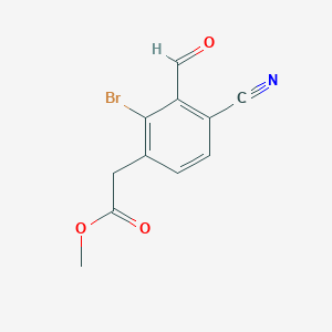 molecular formula C11H8BrNO3 B1486318 Methyl 2-bromo-4-cyano-3-formylphenylacetate CAS No. 1805415-95-5