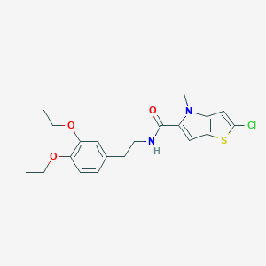 molecular formula C20H23ClN2O3S B148632 2-chloro-N-[2-(3,4-diethoxyphenyl)ethyl]-4-methylthieno[3,2-b]pyrrole-5-carboxamide CAS No. 902523-58-4