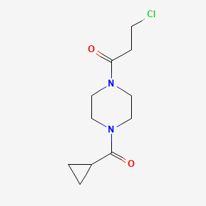 molecular formula C11H17ClN2O2 B1486321 3-Chloro-1-(4-cyclopropanecarbonylpiperazin-1-yl)propan-1-one CAS No. 1018526-73-2