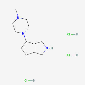 molecular formula C12H26Cl3N3 B1486325 4-(4-Methyl-1-piperazinyl)octahydrocyclopenta[c]pyrrole trihydrochloride CAS No. 2206969-98-2