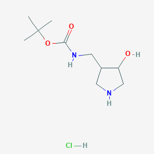molecular formula C10H21ClN2O3 B1486326 tert-Butyl (4-hydroxy-3-pyrrolidinyl)methylcarbamate hydrochloride CAS No. 2206970-05-8