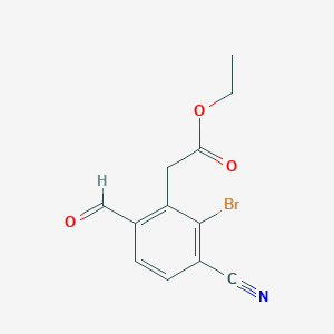 molecular formula C12H10BrNO3 B1486327 Ethyl 2-bromo-3-cyano-6-formylphenylacetate CAS No. 1805486-67-2