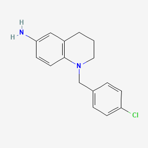 molecular formula C16H17ClN2 B1486328 1-[(4-Chlorophenyl)methyl]-1,2,3,4-tetrahydroquinolin-6-amine CAS No. 1019580-89-2