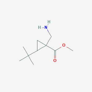 molecular formula C10H19NO2 B1486335 Methyl 1-(aminomethyl)-2-(tert-butyl)cyclopropanecarboxylate CAS No. 2167540-52-3