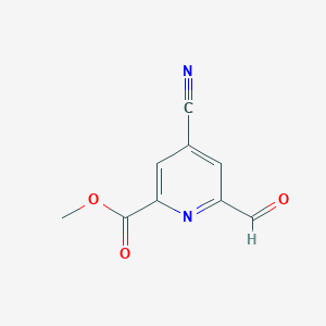 molecular formula C9H6N2O3 B14863401 Methyl 4-cyano-6-formylpyridine-2-carboxylate 