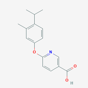 6-[3-Methyl-4-(propan-2-yl)phenoxy]pyridine-3-carboxylic acid