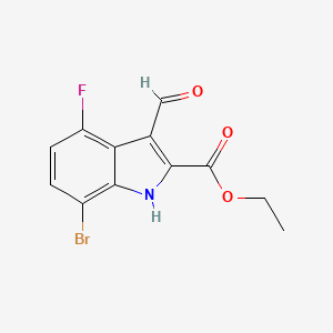 molecular formula C12H9BrFNO3 B1486345 Ethyl 7-bromo-4-fluoro-3-formyl-1H-indole-2-carboxylate CAS No. 1352908-92-9