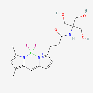 B1486347 Boron, [5-[(3,5-dimethyl-2H-pyrrol-2-ylidene-N-methyl)]-N-[2-hydroxy-1,1-bis(hydroxymethyl)ethyl]-1H-pyrrole-2-propanamidato-]difluoro- CAS No. 848572-94-1