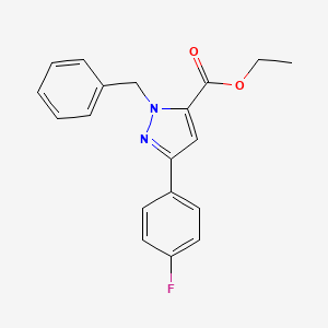 molecular formula C19H17FN2O2 B14863474 Ethyl 1-benzyl-3-(4-fluorophenyl)-1H-pyrazole-5-carboxylate 
