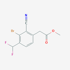 molecular formula C11H8BrF2NO2 B1486348 Methyl 3-bromo-2-cyano-4-(difluoromethyl)phenylacetate CAS No. 1805404-21-0
