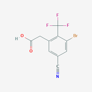 molecular formula C10H5BrF3NO2 B1486357 3-Bromo-5-cyano-2-(trifluoromethyl)phenylacetic acid CAS No. 1807206-05-8