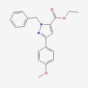molecular formula C20H20N2O3 B14863570 Ethyl 1-benzyl-3-(4-methoxyphenyl)-1H-pyrazole-5-carboxylate 