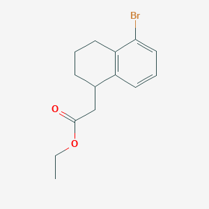 molecular formula C14H17BrO2 B1486358 Ethyl 2-(5-bromo-1,2,3,4-tetrahydronaphthalen-1-yl)acetate CAS No. 2110993-41-2
