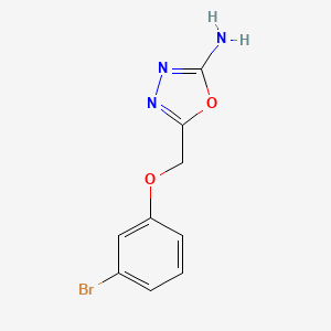molecular formula C9H8BrN3O2 B1486361 5-[(3-Bromophenoxy)methyl]-1,3,4-oxadiazol-2-amine CAS No. 1092282-83-1